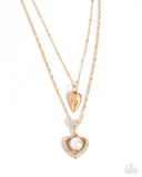 Abstract Affection - Gold Necklace - Paparazzi Accessories Necklace Bedazzle Me Pretty Mobile Fashion Boutique