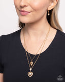 Abstract Affection - Gold Necklace - Paparazzi Accessories Necklace Bedazzle Me Pretty Mobile Fashion Boutique