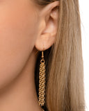 Abstract Allegiance - Gold Lanyard - Paparazzi Accessories Lanyard Bedazzle Me Pretty Mobile Fashion Boutique