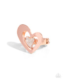 Abstract Amor - Copper Ring - Paparazzi Accessories Ring Bedazzle Me Pretty Mobile Fashion Boutique