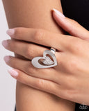 Abstract Amor - White Ring - Paparazzi Accessories Ring Bedazzle Me Pretty Mobile Fashion Boutique
