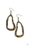 Abstract Antiquity - Brass Earrings - Paparazzi Accessories Earrings Bedazzle Me Pretty Mobile Fashion Boutique