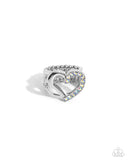 Abstract Attraction - White Ring - Paparazzi Accessories Ring Bedazzle Me Pretty Mobile Fashion Boutique