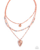 Actions Speak Louder - Copper Necklace - Paparazzi Accessories Necklace Bedazzle Me Pretty Mobile Fashion Boutique