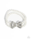 Admirable Aria - White Complete Look  - Paparazzi Accessories Bedazzle Me Pretty Mobile Fashion Boutique