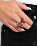Admirable Ascension - Red Ring - Paparazzi Accessories Ring Bedazzle Me Pretty Mobile Fashion Boutique