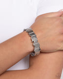 Admirably Aligned - White Bracelet - Paparazzi Accessories Bracelet Bedazzle Me Pretty Mobile Fashion Boutique