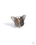 Adolescent Aerial - Orange Ring - Paparazzi Accessories Ring Bedazzle Me Pretty Mobile Fashion Boutique