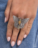 Adolescent Aerial - Orange Ring - Paparazzi Accessories Ring Bedazzle Me Pretty Mobile Fashion Boutique