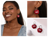 Adorable ABC's - Red Earrings - Paparazzi Accessories Post Earrings Bedazzle Me Pretty Mobile Fashion Boutique