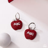 Adorable ABC's - Red Earrings - Paparazzi Accessories Post Earrings Bedazzle Me Pretty Mobile Fashion Boutique