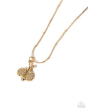 Adorable Ace - Gold Necklace - Paparazzi Accessories Necklace Bedazzle Me Pretty Mobile Fashion Boutique