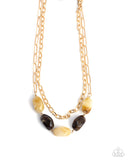 Adorable Acrylics - Brown Necklace - Paparazzi Accessories Necklace Bedazzle Me Pretty Mobile Fashion Boutique