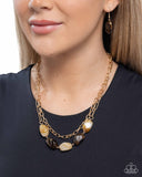 Adorable Acrylics - Brown Necklace - Paparazzi Accessories Necklace Bedazzle Me Pretty Mobile Fashion Boutique