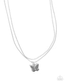 Adorable Ascension - Silver Necklace - Paparazzi Accessories Necklace Bedazzle Me Pretty Mobile Fashion Boutique