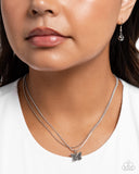 Adorable Ascension - Silver Necklace - Paparazzi Accessories Necklace Bedazzle Me Pretty Mobile Fashion Boutique