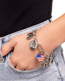 Adorably All American - Red Bracelet - Paparazzi Accessories Bracelet Bedazzle Me Pretty Mobile Fashion Boutique