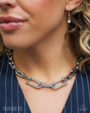 Adorably Amped Up - White Necklace - Paparazzi Accessories Necklace Bedazzle Me Pretty Mobile Fashion Boutique
