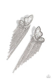 Aerial Accent - White Earrings - Paparazzi Accessories Earrings Bedazzle Me Pretty Mobile Fashion Boutique