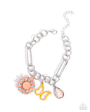 Aerial Accomplishment - Orange Bracelet - Paparazzi Accessories Bracelet Bedazzle Me Pretty Mobile Fashion Boutique