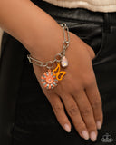 Aerial Accomplishment - Orange Bracelet - Paparazzi Accessories Bracelet Bedazzle Me Pretty Mobile Fashion Boutique