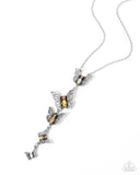 Aerial Addition - Yellow Necklace - Paparazzi Accessories Necklace Bedazzle Me Pretty Mobile Fashion Boutique