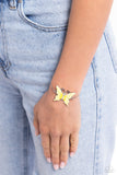 Aerial Adornment - Yellow Bracelet - Paparazzi Accessories Bracelet Bedazzle Me Pretty Mobile Fashion Boutique