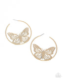 Aerial Alias - Gold Earrings - Paparazzi Accessories Earrings Bedazzle Me Pretty Mobile Fashion Boutique