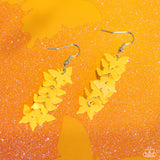 Aerial Ambiance - Yellow Earrings - Paparazzi Accessories Earrings Bedazzle Me Pretty Mobile Fashion Boutique