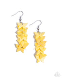 Aerial Ambiance - Yellow Earrings - Paparazzi Accessories Earrings Bedazzle Me Pretty Mobile Fashion Boutique