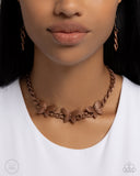 Aerial Ambition - Copper Necklace - Paparazzi Accessories Necklace Bedazzle Me Pretty Mobile Fashion Boutique