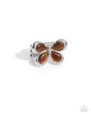 Aerial Anniversary - Brown Ring - Paparazzi Accessories Ring Bedazzle Me Pretty Mobile Fashion Boutique