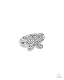 Aerial Anthem - White Ring - Paparazzi Accessories Ring Bedazzle Me Pretty Mobile Fashion Boutique