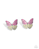 Aerial Appreciation - Pink Post Earrings - Paparazzi Accessories Post Earrings Bedazzle Me Pretty Mobile Fashion Boutique
