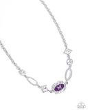 Aerial Approval - Purple Necklace - Paparazzi Accessories Necklace Bedazzle Me Pretty Mobile Fashion Boutique