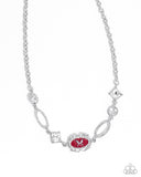 Aerial Approval - Red Necklace - Paparazzi Accessories Necklace Bedazzle Me Pretty Mobile Fashion Boutique