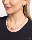 Aerial Approval - Red Necklace - Paparazzi Accessories Necklace Bedazzle Me Pretty Mobile Fashion Boutique