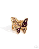 Aerial Auction - Purple Ring - Paparazzi Accessories Ring Bedazzle Me Pretty Mobile Fashion Boutique