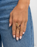Aerial Auction - Purple Ring - Paparazzi Accessories Ring Bedazzle Me Pretty Mobile Fashion Boutique
