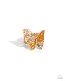 Aerial Auction - Yellow Ring - Paparazzi Accessories Ring Bedazzle Me Pretty Mobile Fashion Boutique