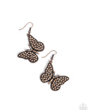 Aerial Audience - Copper Earrings - Paparazzi Accessories Earrings Bedazzle Me Pretty Mobile Fashion Boutique