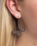 Aerial Audience - Copper Earrings - Paparazzi Accessories Earrings Bedazzle Me Pretty Mobile Fashion Boutique