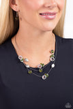 Affectionate Array - Green Necklace - Paparazzi Accessories Necklace Bedazzle Me Pretty Mobile Fashion Boutique