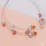 Affectionate Array - Orange Necklace - Paparazzi Accessories Necklace Bedazzle Me Pretty Mobile Fashion Boutique