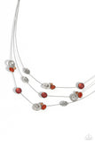 Affectionate Array - Orange Necklace - Paparazzi Accessories Necklace Bedazzle Me Pretty Mobile Fashion Boutique