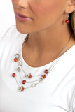 Affectionate Array - Orange Necklace - Paparazzi Accessories Necklace Bedazzle Me Pretty Mobile Fashion Boutique