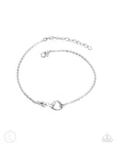 Affectionate Assertion - White Anklet - Paparazzi Accessories Anklet Bedazzle Me Pretty Mobile Fashion Boutique