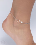 Affectionate Assertion - White Anklet - Paparazzi Accessories Anklet Bedazzle Me Pretty Mobile Fashion Boutique
