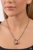 Affectionate Attitude - Copper Necklace - Paparazzi Accessories Necklace Bedazzle Me Pretty Mobile Fashion Boutique