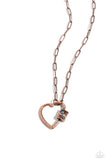 Affectionate Attitude - Copper Necklace - Paparazzi Accessories Necklace Bedazzle Me Pretty Mobile Fashion Boutique